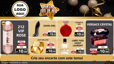 Modelo de TV para TV Horizontal com o tema Ofertas de Fim de Ano para Perfumes