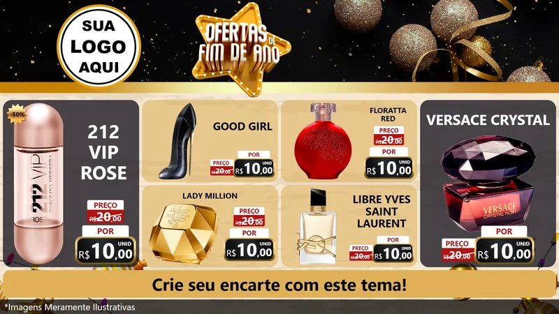 Modelo de TV para TV Horizontal com o tema Ofertas de Fim de Ano para Perfumes