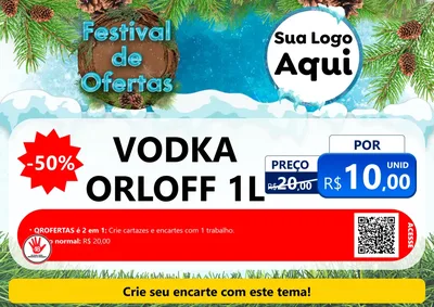 Modelo de Cartaz para Cartaz A4 Horizontal com o tema Festival de Ofertas - Inverno para Distribuidora de bebidas