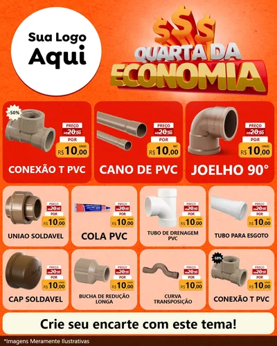 Modelo de Rede Social para Feed Instagram com o tema Quarta da Economia para Tubos e conexões