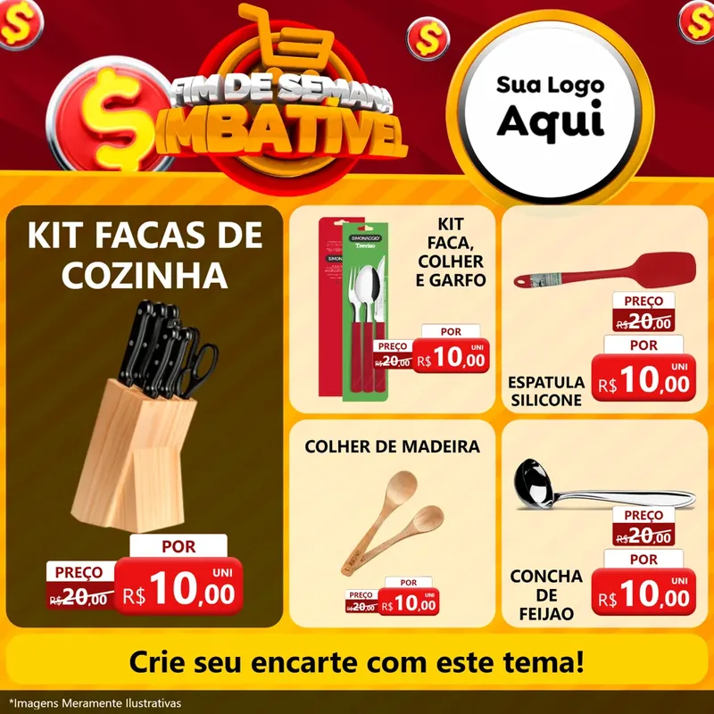 Modelo de Rede Social para Feed Facebook com o tema Fim de Semana Imbatível para Utilidades Domésticas