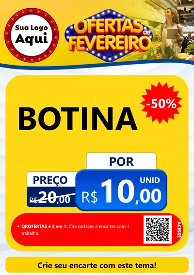 Modelo de Cartaz para Cartaz A4 Vertical com o tema Ofertas de Fevereiro para Agropecuária