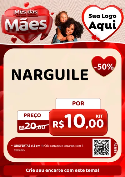 Modelo de Cartaz para Cartaz A4 Vertical com o tema Mês das Mães para Tabacaria