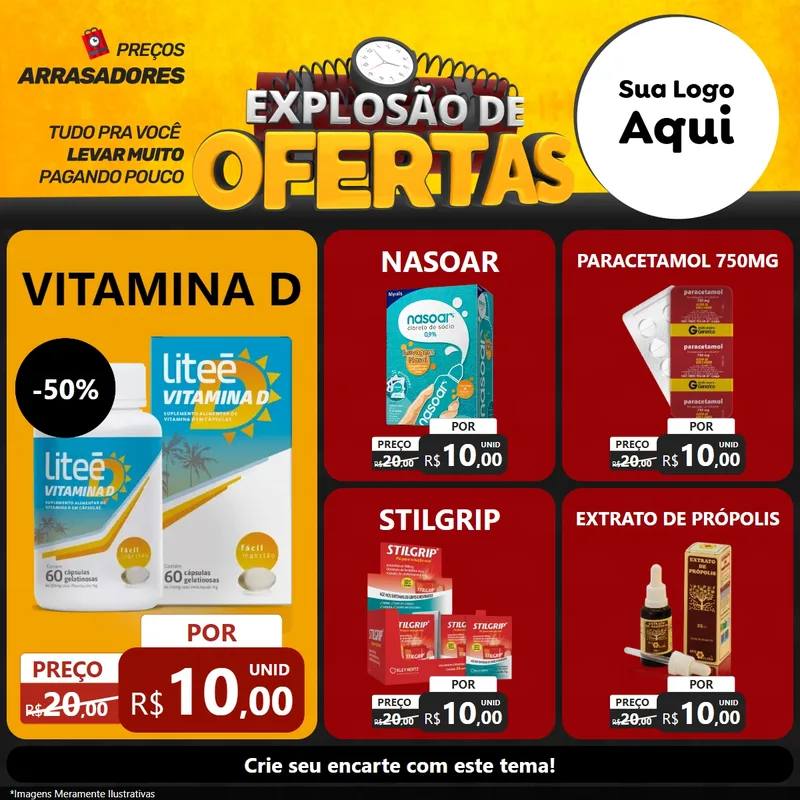 Modelo de Rede Social para Feed Facebook com o tema Explosão de Ofertas para Farmácia