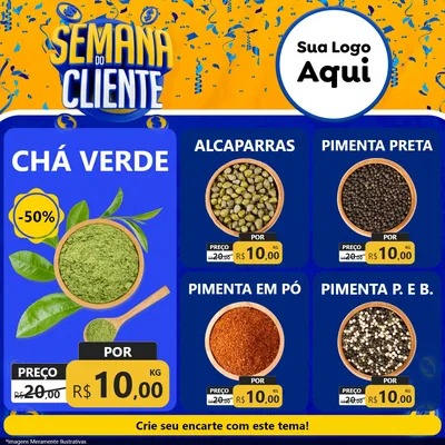 Modelo de Rede Social para Feed Facebook com o tema Semana do Cliente para Produtos Naturais