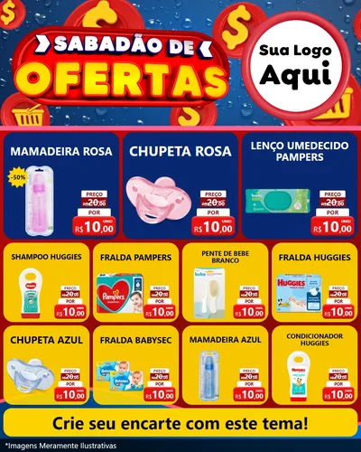 Modelo de Rede Social para Feed Instagram com o tema Sabadão de Ofertas para Bebês