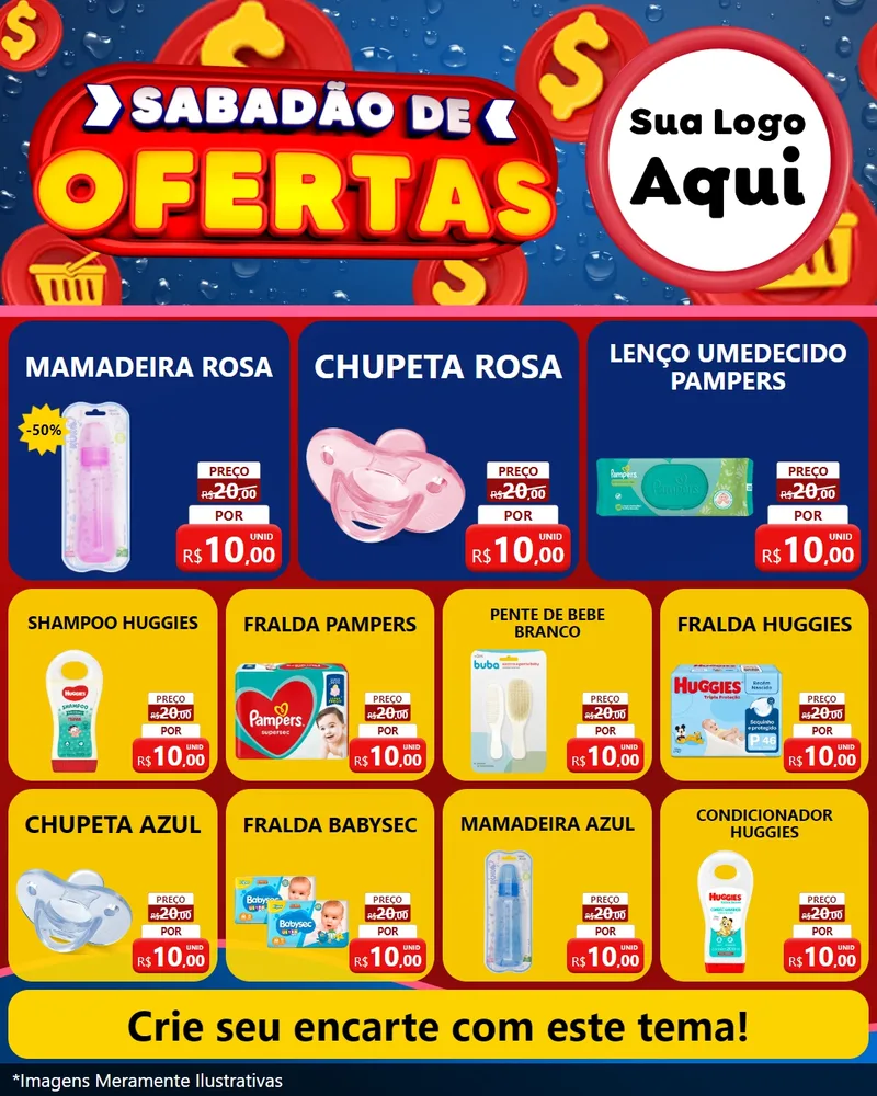 Modelo de Rede Social para Feed Instagram com o tema Sabadão de Ofertas para Bebês