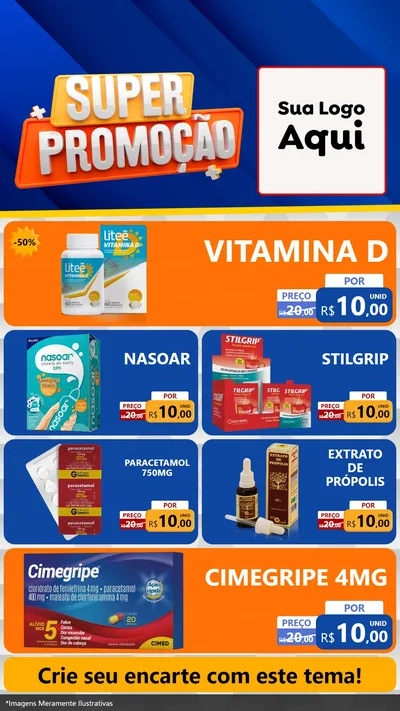 Modelo de TV para TV Vertical com o tema Super Promoção para Farmácia