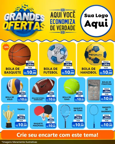 Modelo de Rede Social para Feed Instagram com o tema Grandes Ofertas para Artigos Esportivos