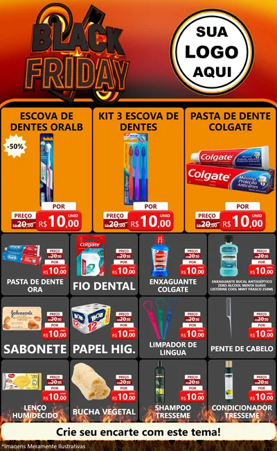 Modelo de Encarte para Encarte Grande com o tema Black Friday para Higiene Pessoal