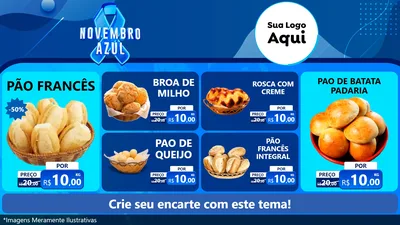 Modelo de TV para TV Horizontal com o tema Novembro Azul para Padaria
