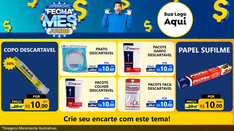 Modelo de TV para TV Horizontal com o tema Operação Fecha Mês, Junho para Embalagens