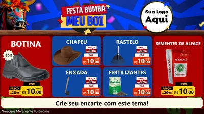 Modelo de TV para TV Horizontal com o tema Festa Bumba meu Boi para Agropecuária