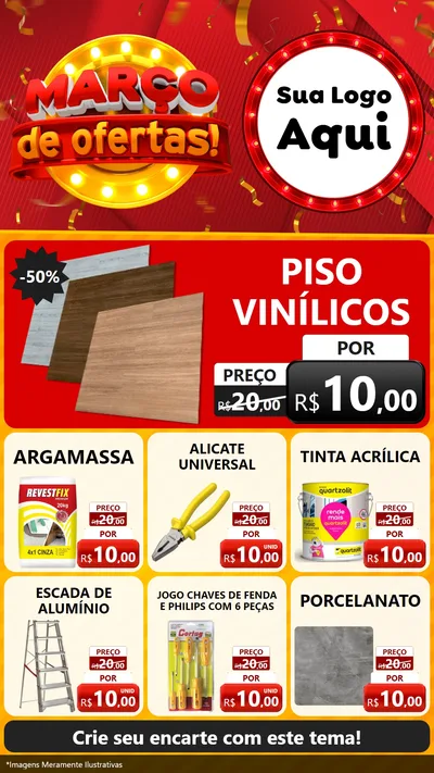 Modelo de Rede Social para Stories com o tema Março de Ofertas! para Material para Construção