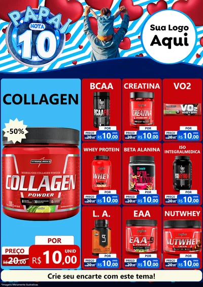 Modelo de Encarte para Encarte A4 Vertical com o tema Papai Nota 10 para Suplementos alimentares