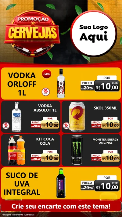 Modelo de TV para TV Vertical com o tema Promoções de Cervejas para Distribuidora de bebidas