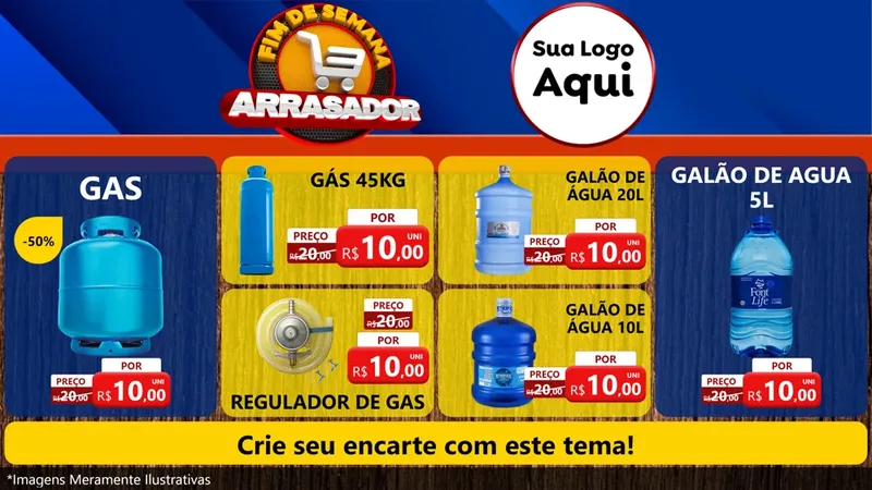 Modelo de TV para TV Horizontal com o tema Fim De Semana Arrasador para Água e gás