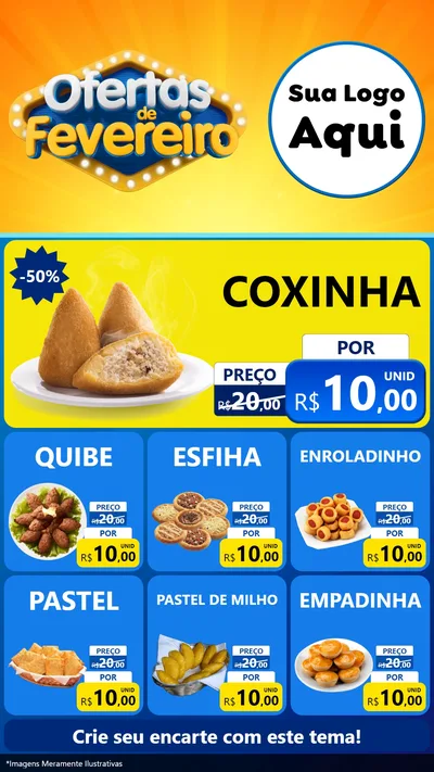 Modelo de Rede Social para Stories com o tema Ofertas de Fevereiro para Salgadaria
