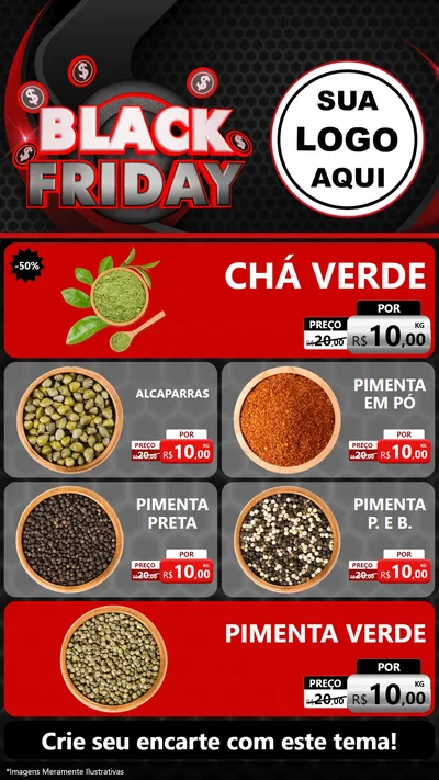 Modelo de TV para TV Vertical com o tema Black Friday para Produtos Naturais