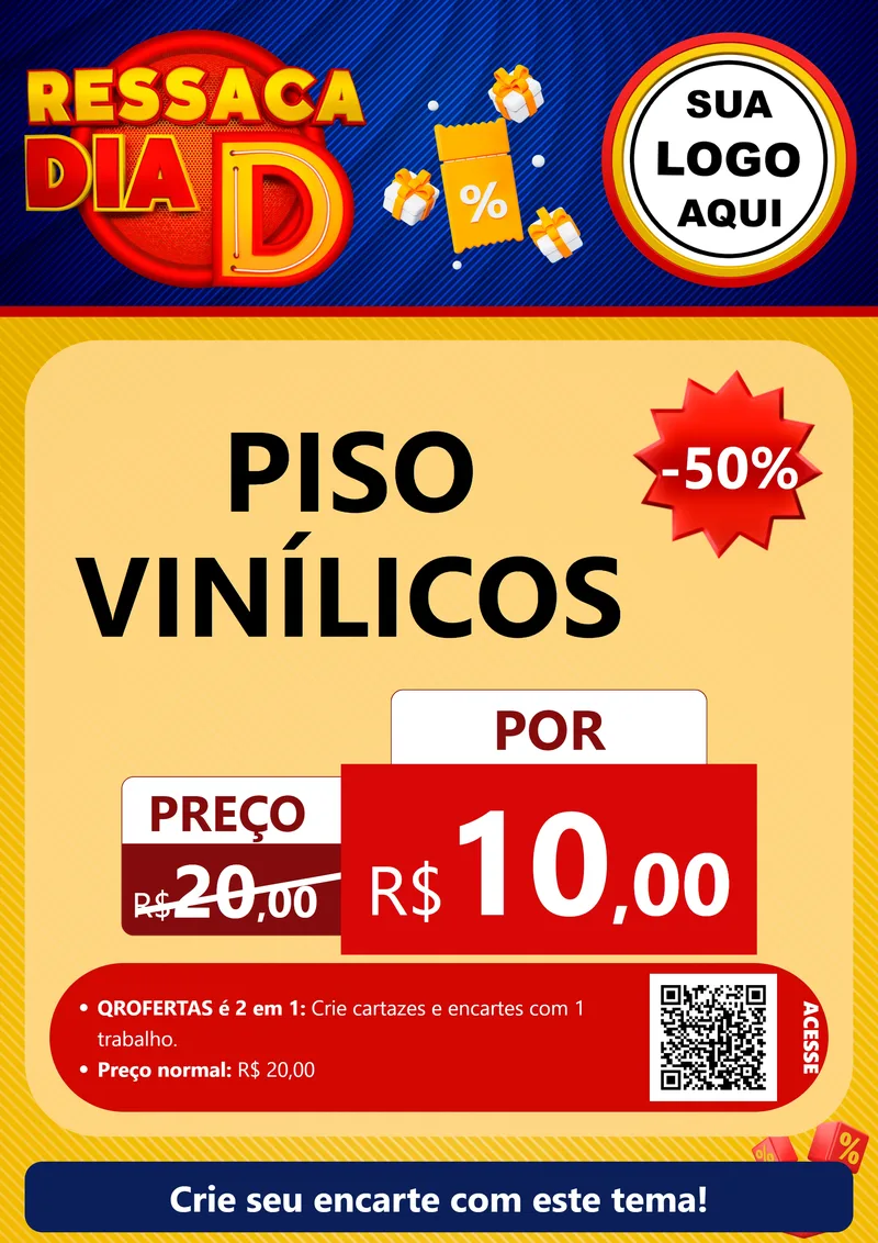 Modelo de Cartaz para Cartaz A4 Vertical com o tema Ressaca Dia D para Material para Construção
