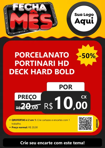 Modelo de Cartaz para Cartaz A4 Vertical com o tema Fecha Mês para Pisos e revestimentos