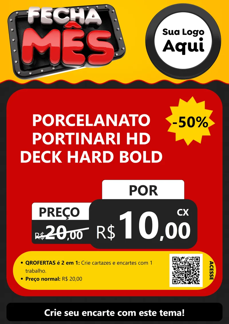 Modelo de Cartaz para Cartaz A4 Vertical com o tema Fecha Mês para Pisos e revestimentos