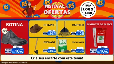 Modelo de TV para TV Horizontal com o tema Festival de Ofertas para Agropecuária