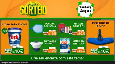 Modelo de TV para TV Horizontal com o tema Super Sorteio para Produtos para Piscina