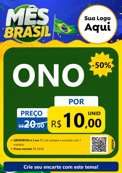 Modelo de Cartaz para Cartaz A4 Vertical com o tema Mês do Brasil para Óticas
