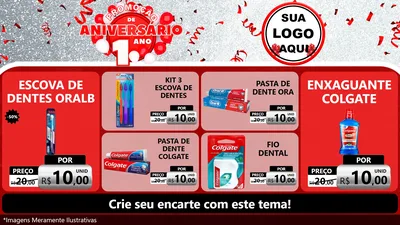 Modelo de TV para TV Horizontal com o tema Promoção de Aniversário - 1 Ano para Higiene Pessoal