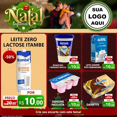 Modelo de Rede Social para Feed Facebook com o tema Natal Especial para Frios e Laticínios