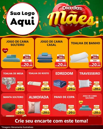 Modelo de Rede Social para Feed Instagram com o tema Dia das Mães para Cama, Mesa e Banho