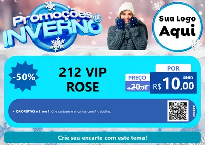 Modelo de Cartaz para Cartaz A4 Horizontal com o tema Promoções de Inverno para Perfumes