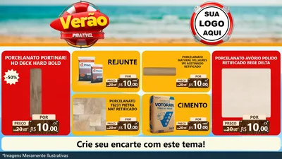 Modelo de TV para TV Horizontal com o tema Verão Imbatível para Pisos e revestimentos