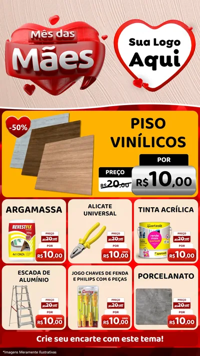 Modelo de Rede Social para Stories com o tema Mês das Mães para Material para Construção