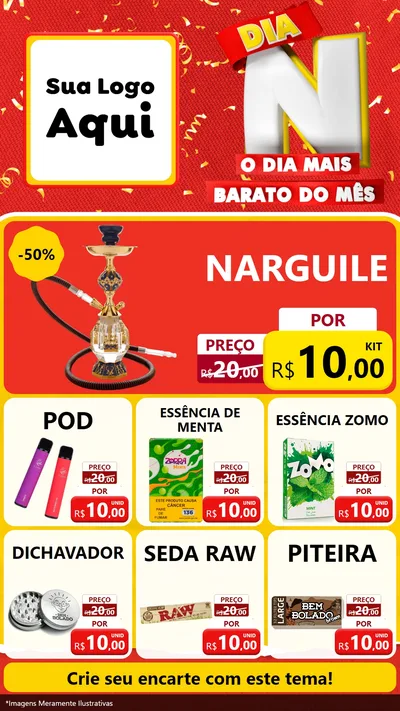 Modelo de Rede Social para Stories com o tema Dia N o Dia Mais Barato do Mês para Tabacaria