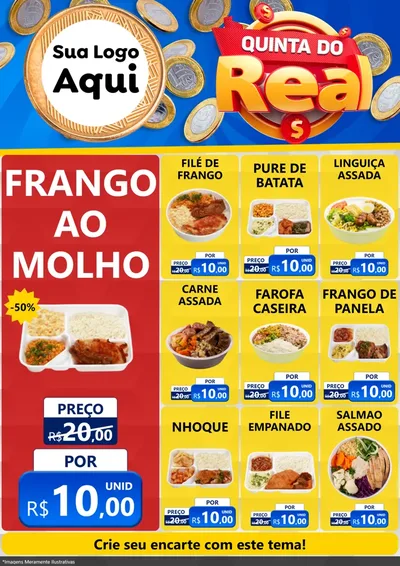 Modelo de Encarte para Encarte A4 Vertical com o tema Quinta do Real para Restaurante