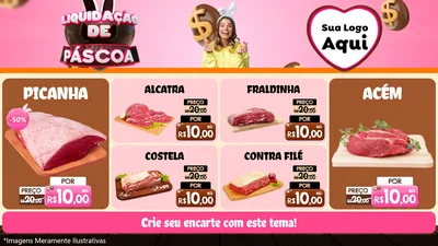 Modelo de TV para TV Horizontal com o tema Liquidação de Páscoa para Açougue