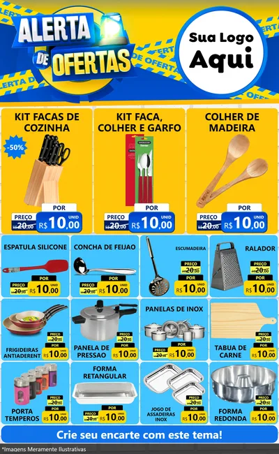 Modelo de Encarte para Encarte Grande com o tema Alerta de Ofertas para Utilidades Domésticas