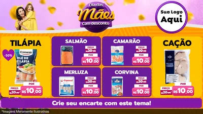 Modelo de TV para TV Horizontal com o tema Dia das Mães com Desconto para Peixaria
