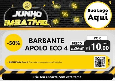 Modelo de Cartaz para Cartaz A4 Horizontal com o tema Junho Imbatível para Armarinho e Aviamentos