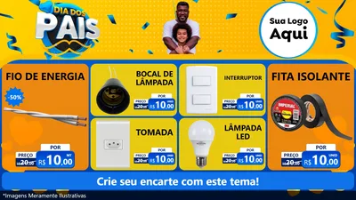 Modelo de TV para TV Horizontal com o tema Dia dos Pais para Materiais Elétricos