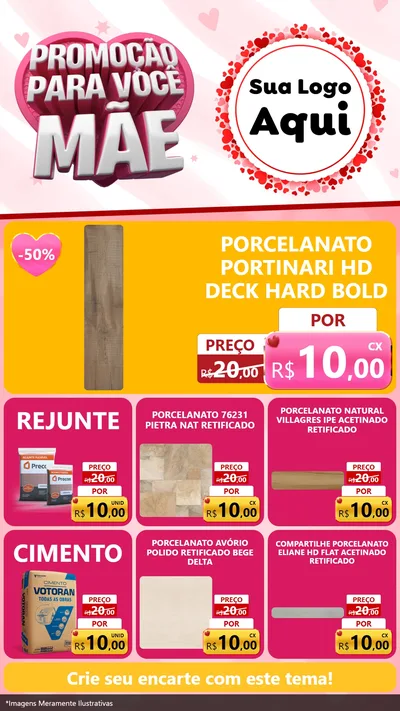 Modelo de Rede Social para Stories com o tema Promoção Para Você Mãe para Pisos e revestimentos