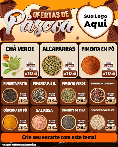 Modelo de Rede Social para Feed Instagram com o tema Ofertas de Páscoa para Produtos Naturais
