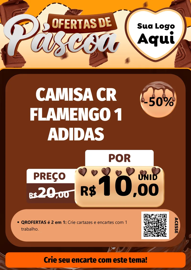 Modelo de Cartaz para Cartaz A4 Vertical com o tema Ofertas de Páscoa para Roupas e acessórios