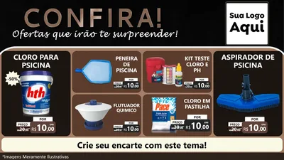Modelo de TV para TV Horizontal com o tema Confira! Ofertas que irão te surpreender! para Produtos para Piscina