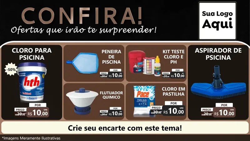 Modelo de TV para TV Horizontal com o tema Confira! Ofertas que irão te surpreender! para Produtos para Piscina
