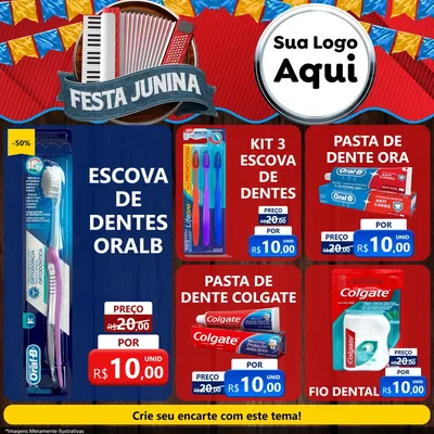 Modelo de Rede Social para Feed Facebook com o tema Festa Junina para Higiene Pessoal