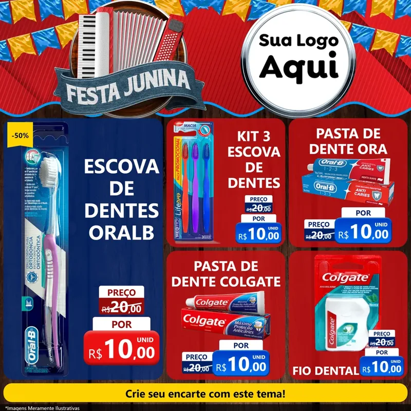 Modelo de Rede Social para Feed Facebook com o tema Festa Junina para Higiene Pessoal