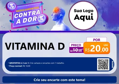 Modelo de Cartaz para Cartaz A4 Horizontal com o tema Contra Dor - Farmácia para Farmácia